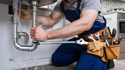 Technician using electronic equipment to detect a plumbing leak in Warminster